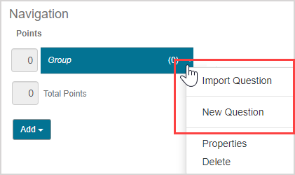 Create a question group for an assignment