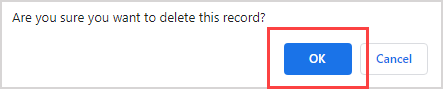 OK is highlighted in the warning modal that appears when choosing to delete a mapped field.