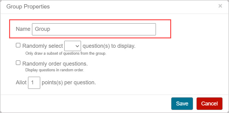 Create a question group for an assignment