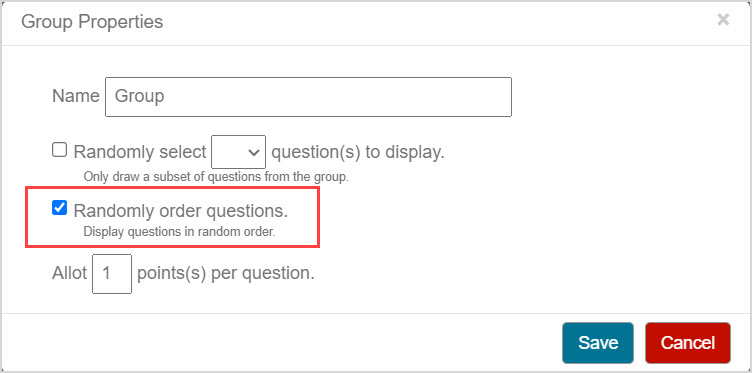 Create a question group for an assignment