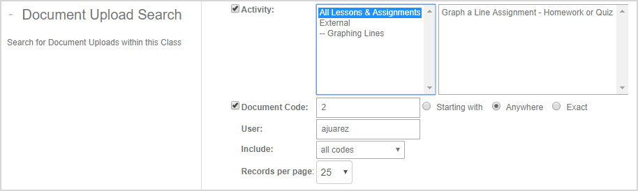 View my Document Upload page
