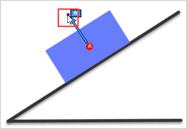 The force's arrow handle was used to click-and-drag the arrow's angle to the correct angle for the normal force for the box on an incline.