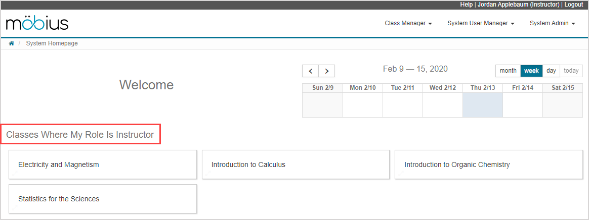 View my classes