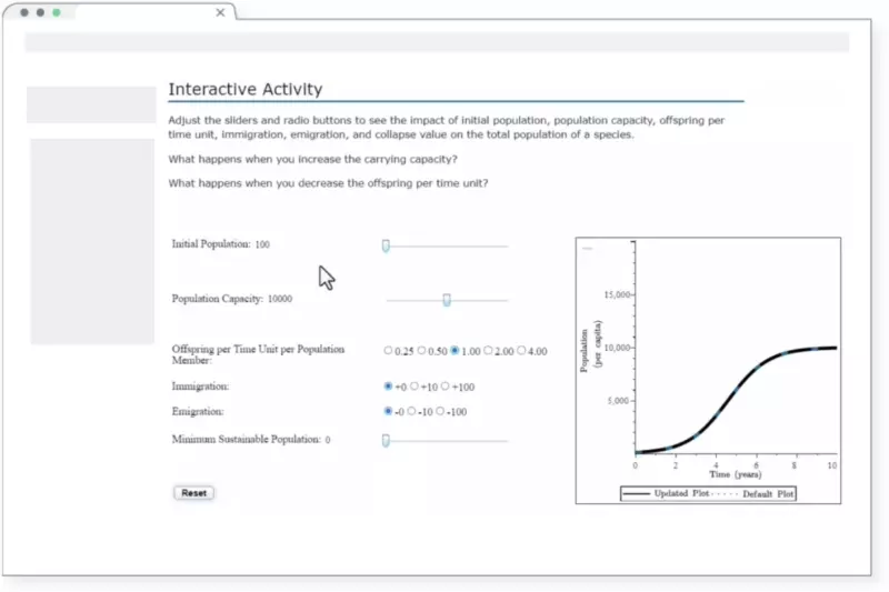 Animation showing interactive Calculus curve graph
